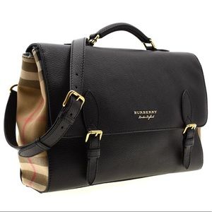 Burberry Ethan Briefcase Black Leather Messenger